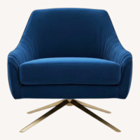 West Elm Blue Roar & Rabbit Swivel Chair