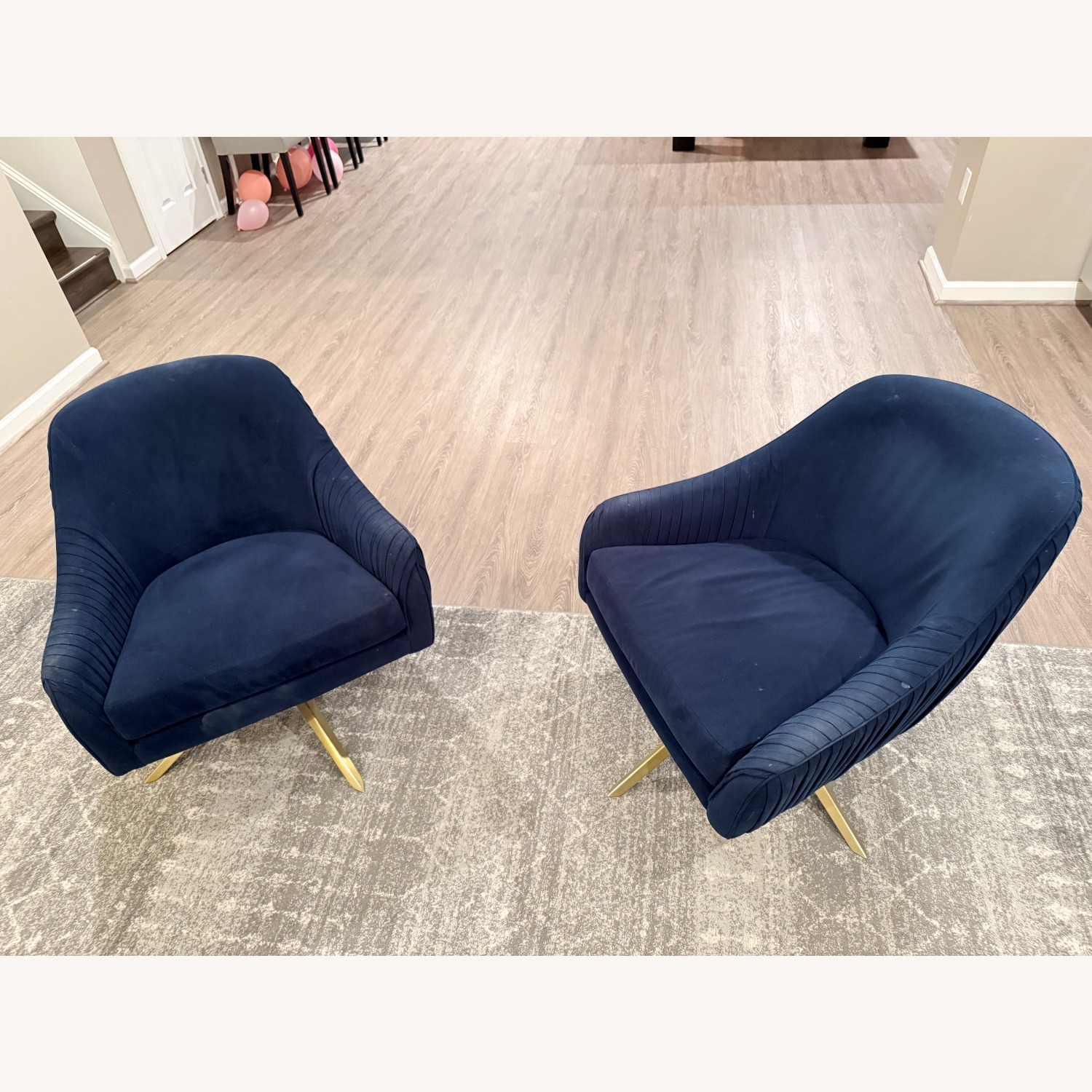 West Elm Blue Roar & Rabbit Swivel Chair - image-1