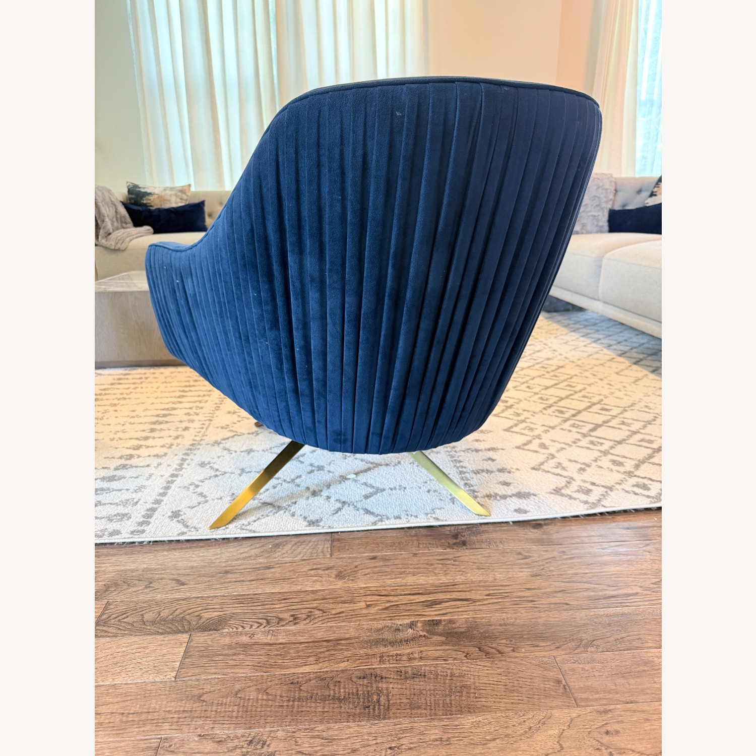 West Elm Blue Roar & Rabbit Swivel Chair - image-2