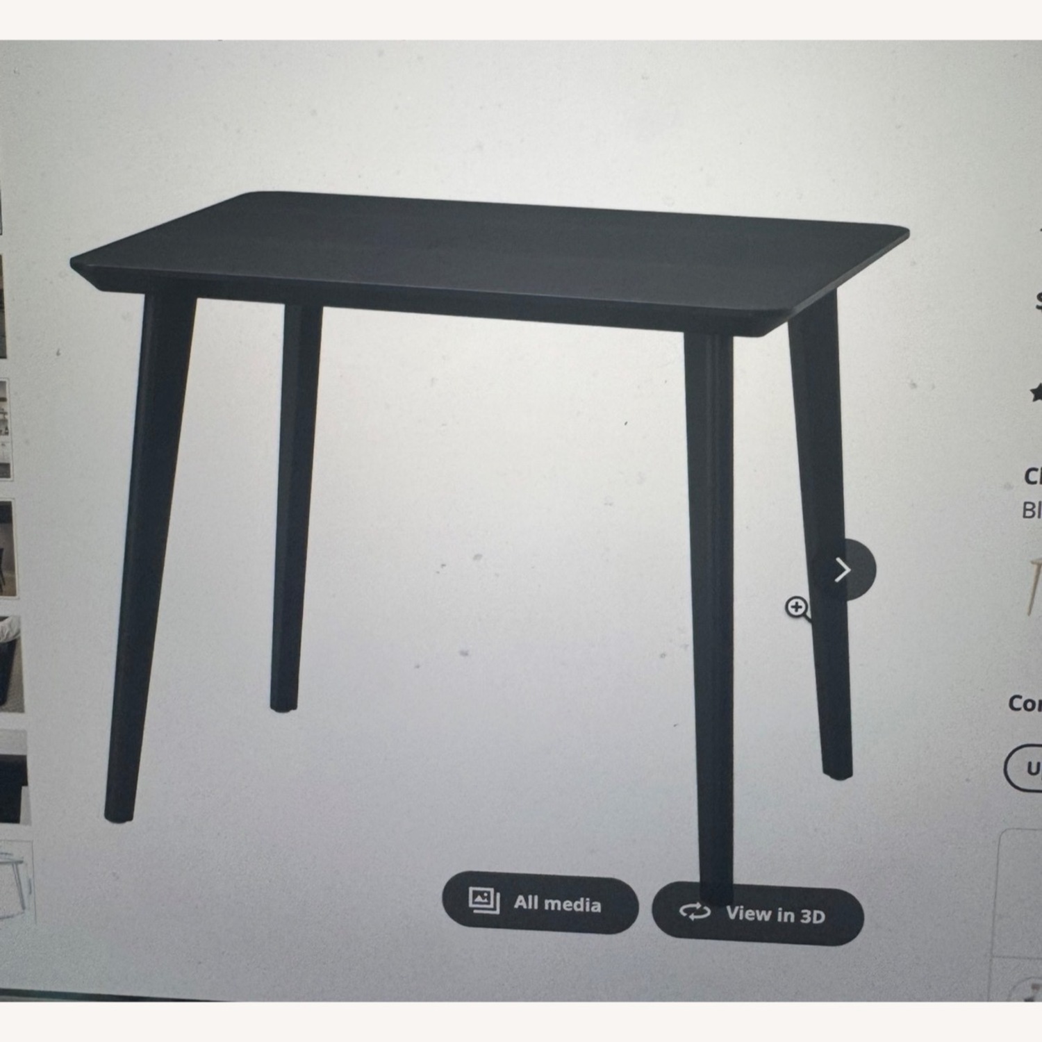 IKEA LISABO Black Dining Table - image-2