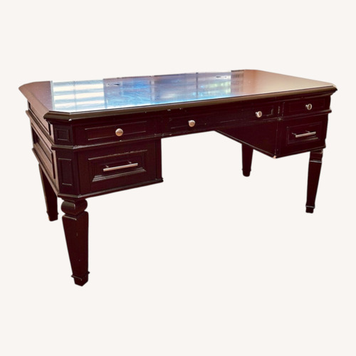 Used Dark Brown Wood Desk for sale on AptDeco