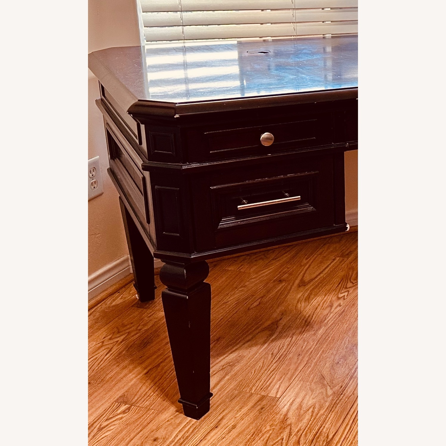 Dark Brown Wood Desk - image-2