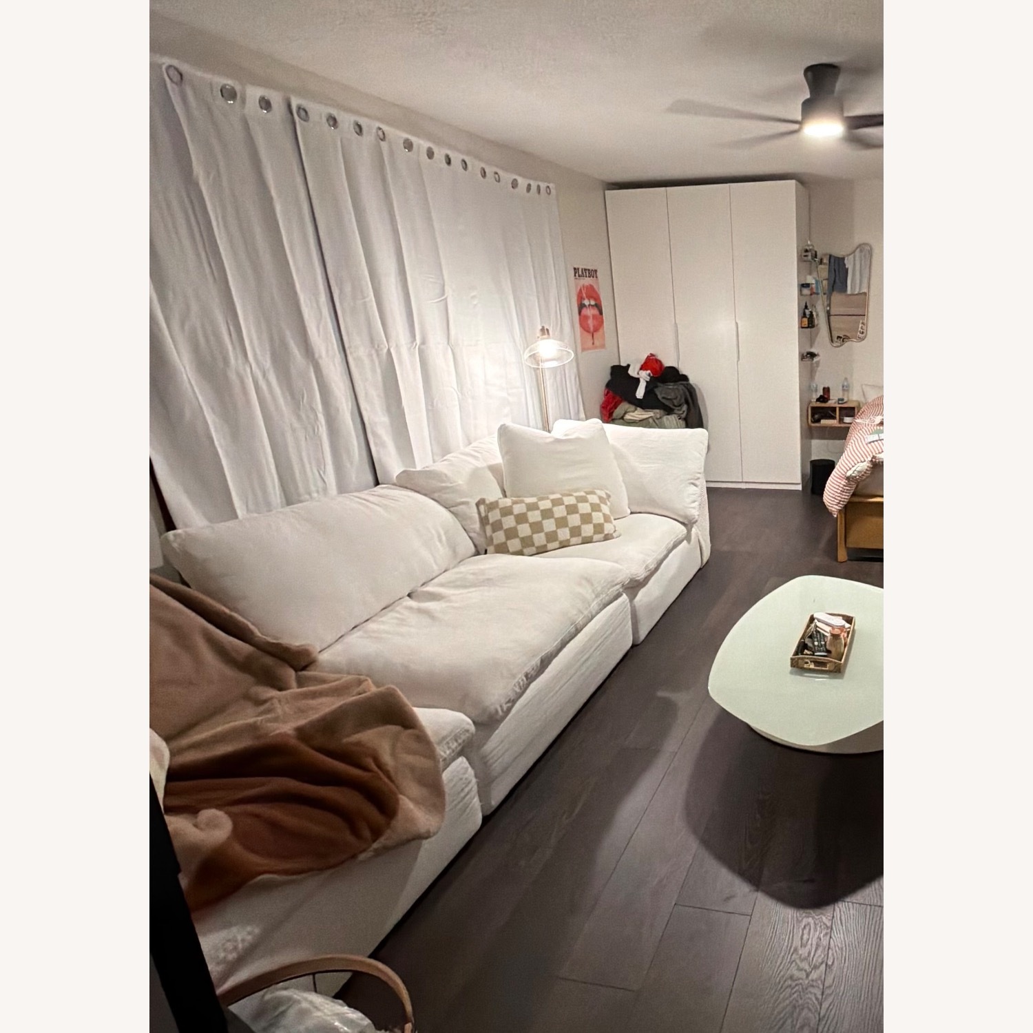 Restoration Hardware Cloud White Linen 3+ Seater Sofa - image-3