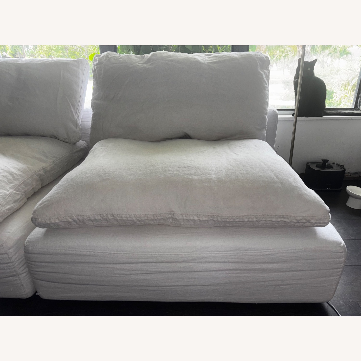 Restoration Hardware Cloud White Linen 3+ Seater Sofa - image-4
