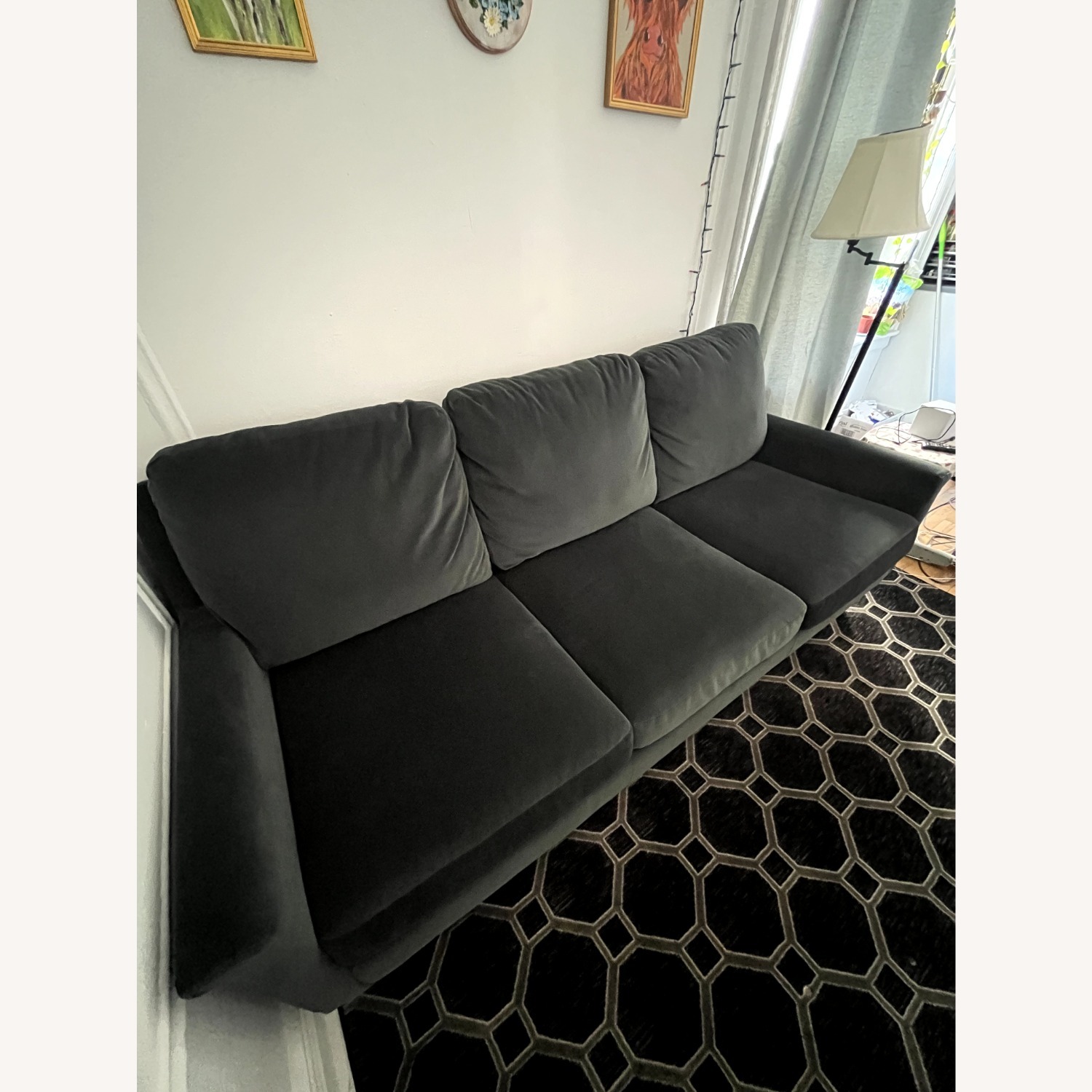 Raymour & Flanigan Green Fabric 3+ Seater Sofa - image-6