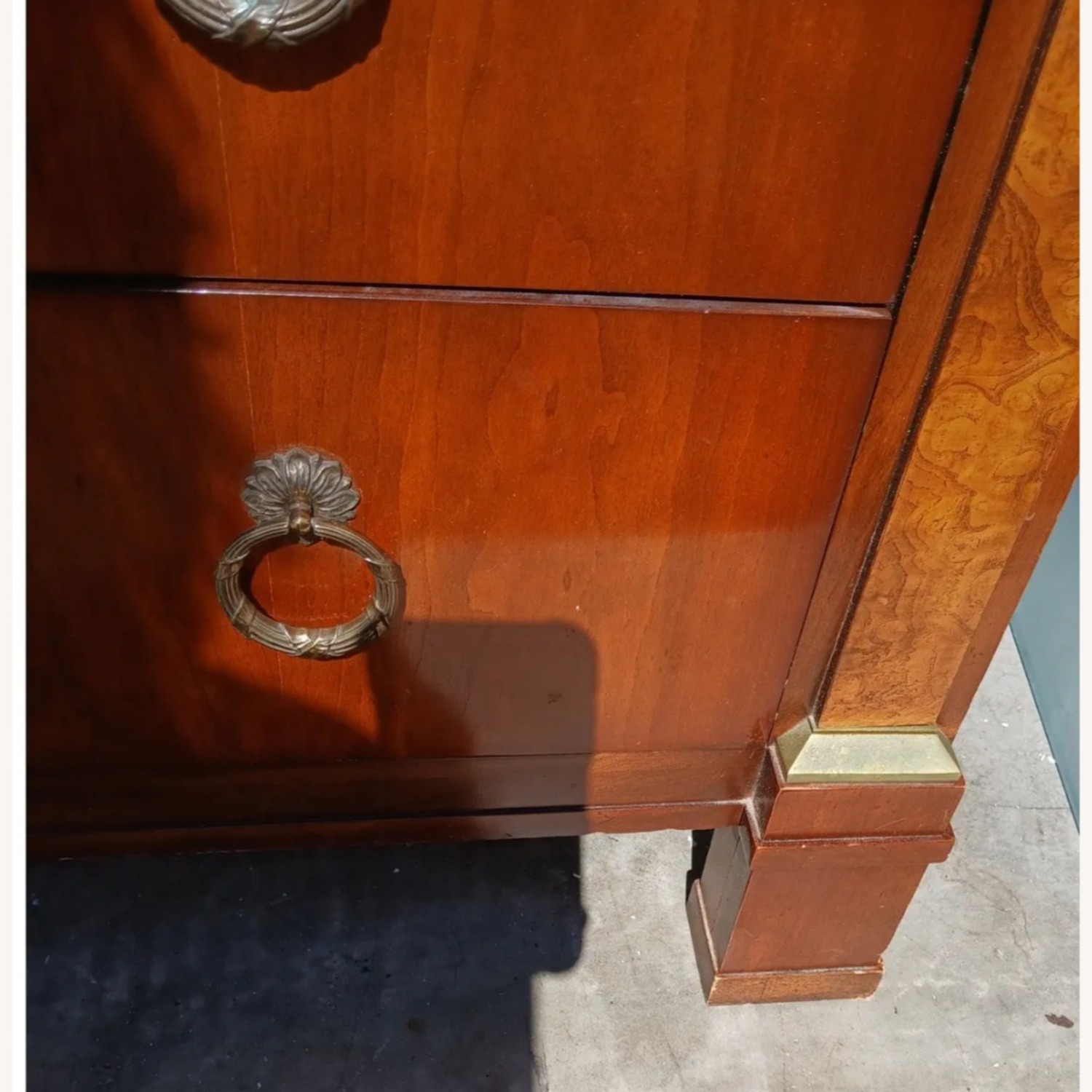 Brass Cherry Burl Baker Furniture Dresser - image-10