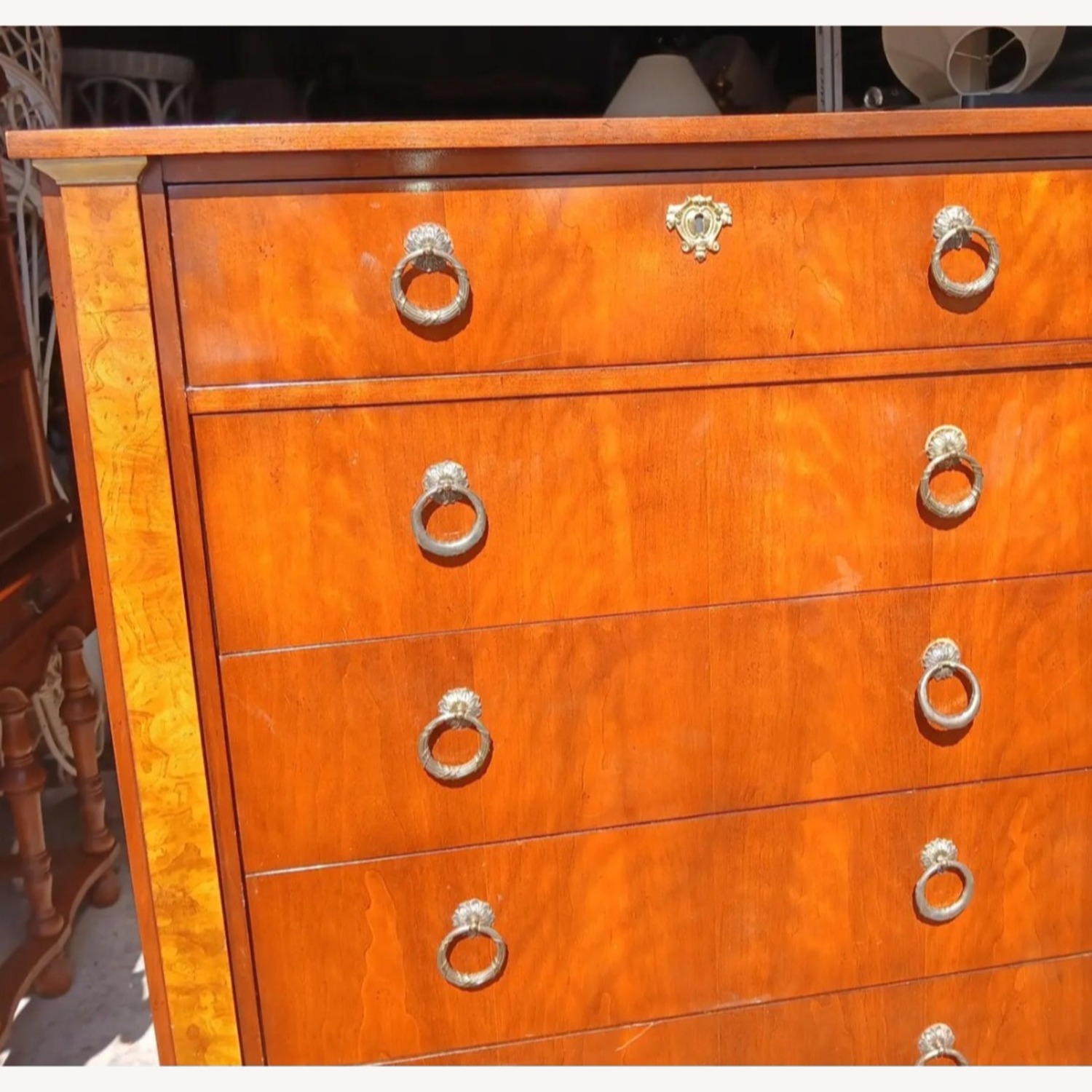 Brass Cherry Burl Baker Furniture Dresser - image-7