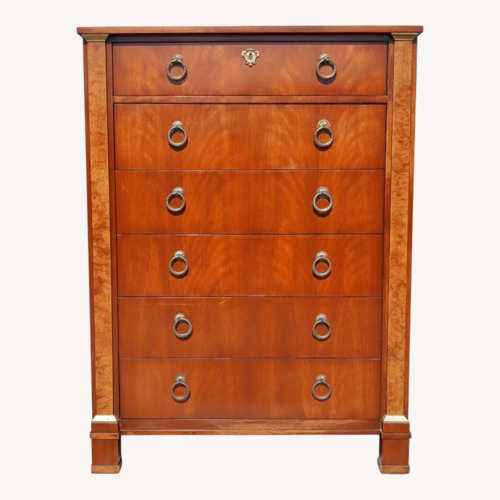 Used Brass Cherry Burl Baker Furniture Dresser for sale on AptDeco