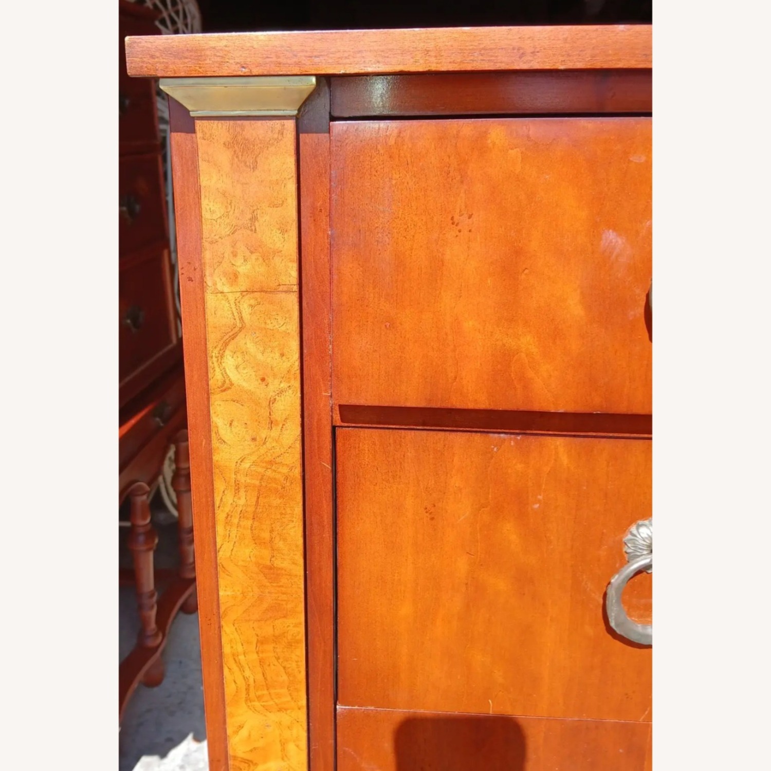 Brass Cherry Burl Baker Furniture Dresser - image-6