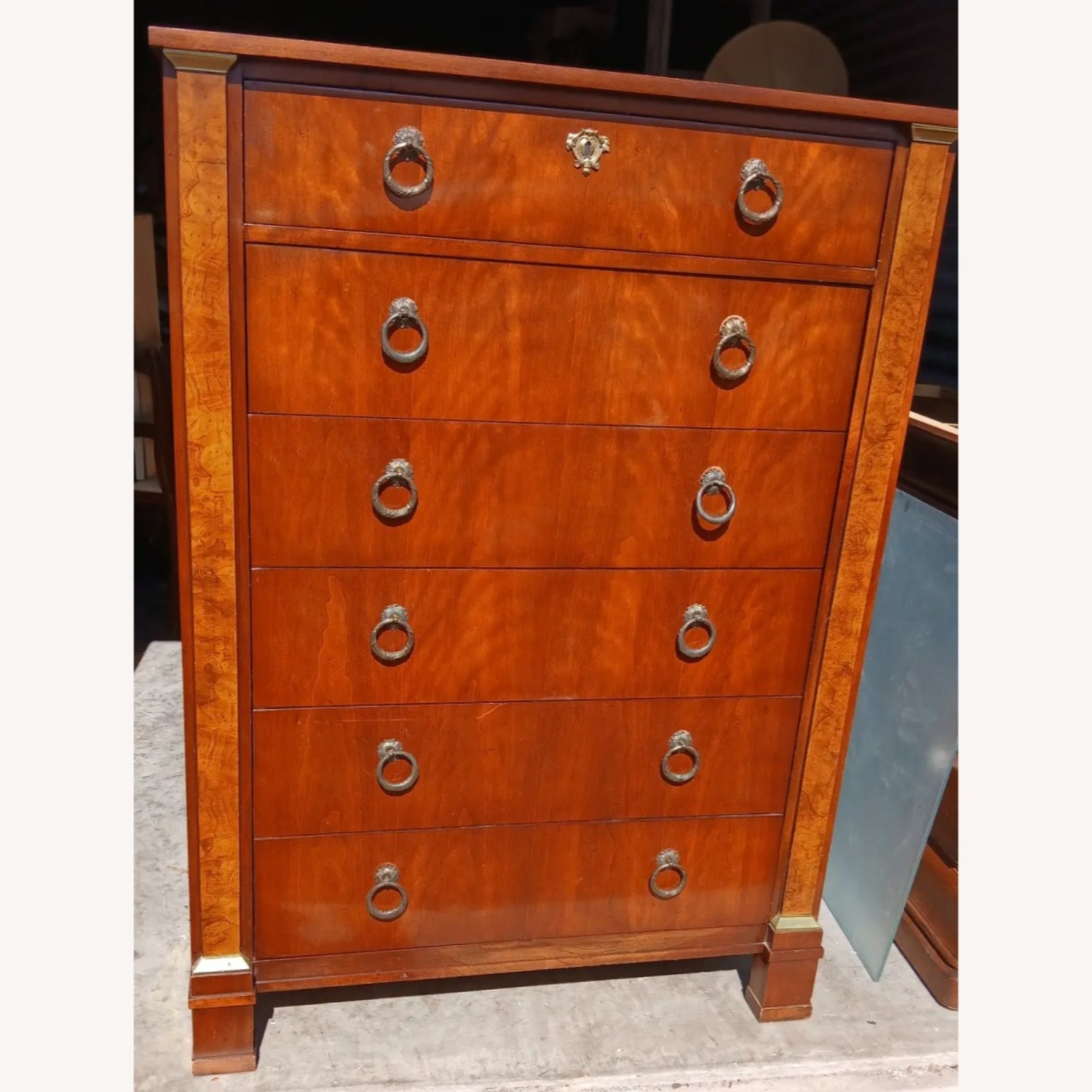 Brass Cherry Burl Baker Furniture Dresser - image-1