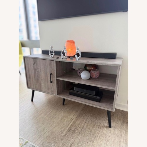 Used Wade Logan Light Gray Wood Media Storage for sale on AptDeco