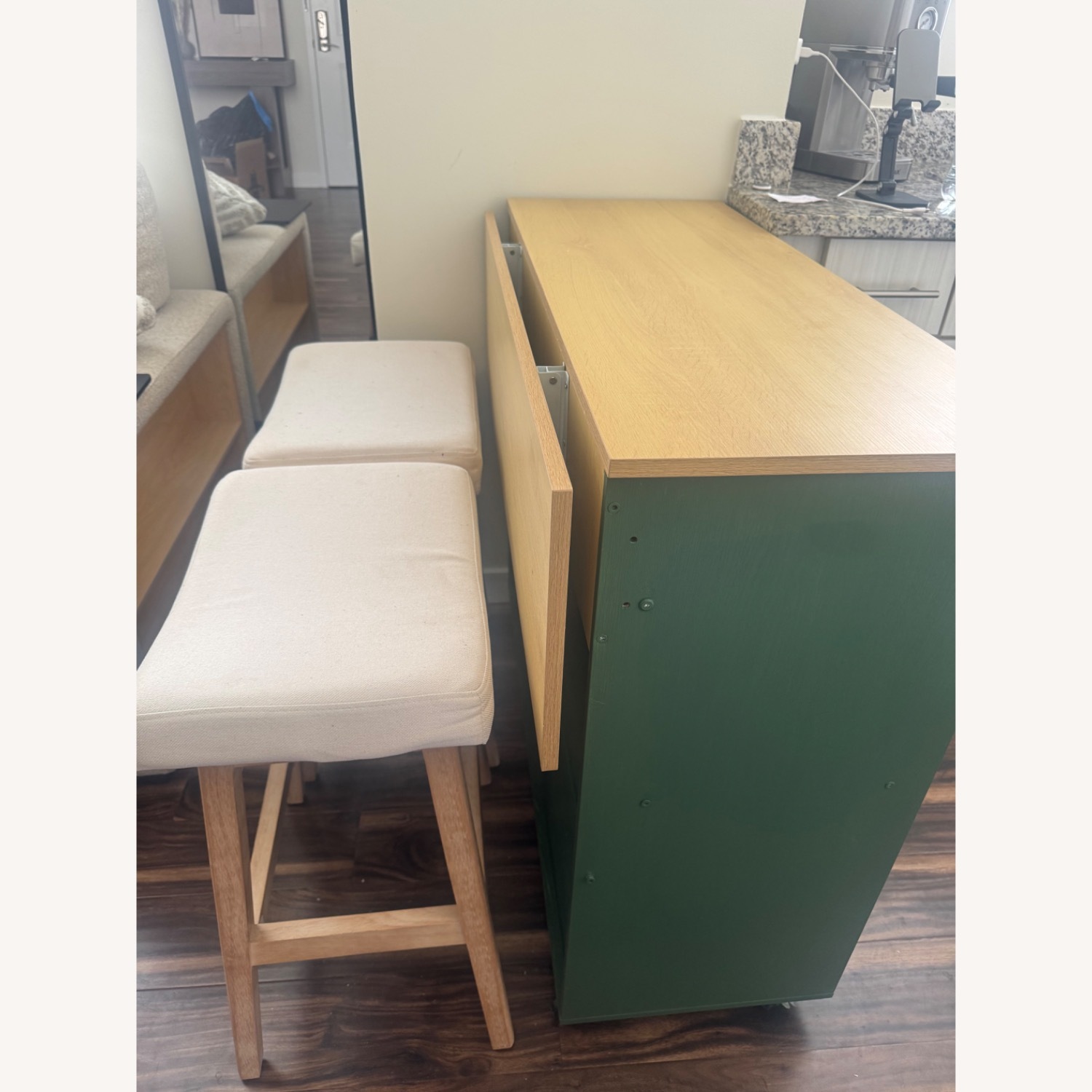 Ironck Green Wood Bar Cart - image-3