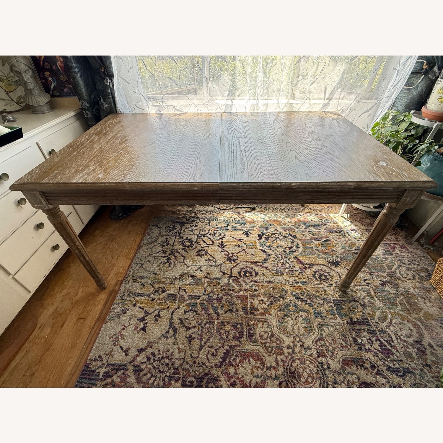 World Market Paige Distressed Oak Dining Table - image-1
