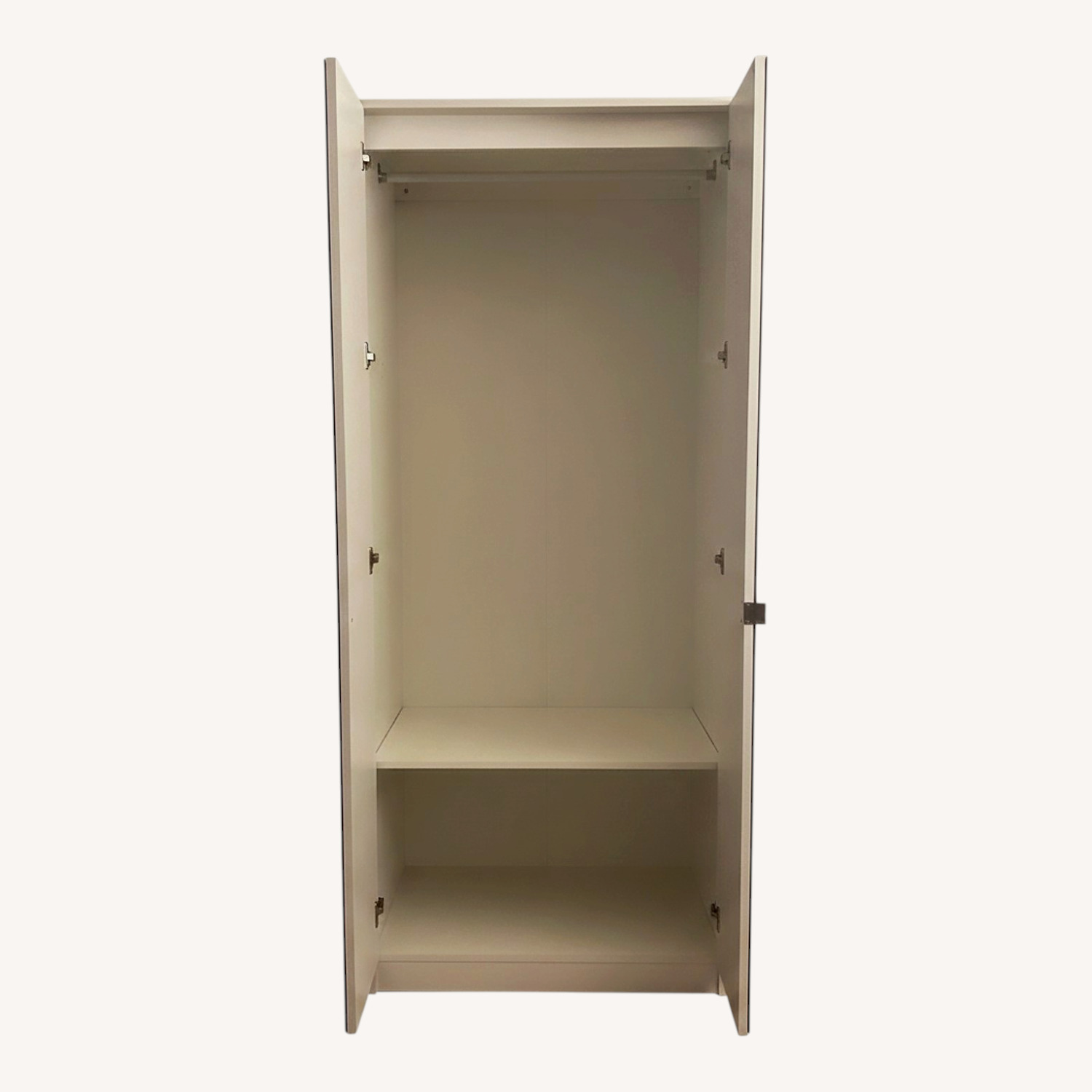 White Armoire, Mirrored Front - image-0