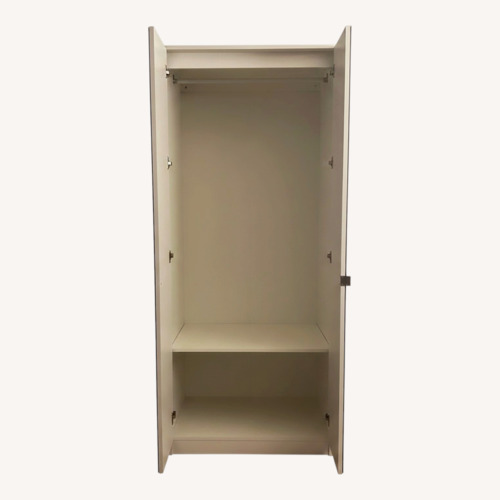 Used White Armoire, Mirrored Front  for sale on AptDeco