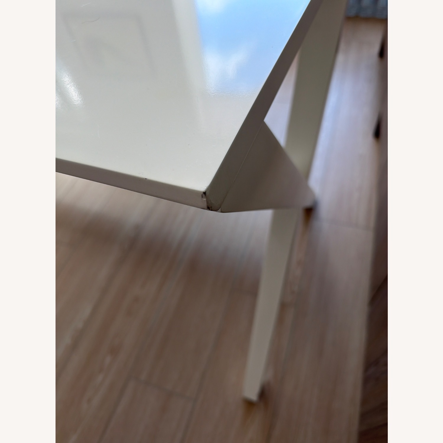 Crate & Barrel Spotlight White X-Leg Desk 58" - image-4