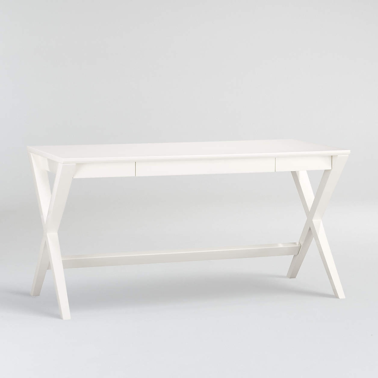 Crate & Barrel Spotlight White X-Leg Desk 58" - image-7