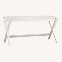 Crate & Barrel Spotlight White X-Leg Desk 58"