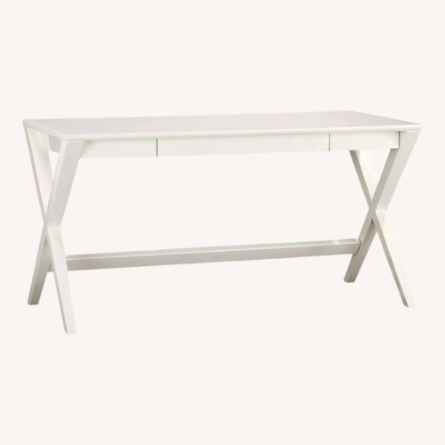 Used Crate & Barrel Spotlight White X-Leg Desk 58" for sale on AptDeco