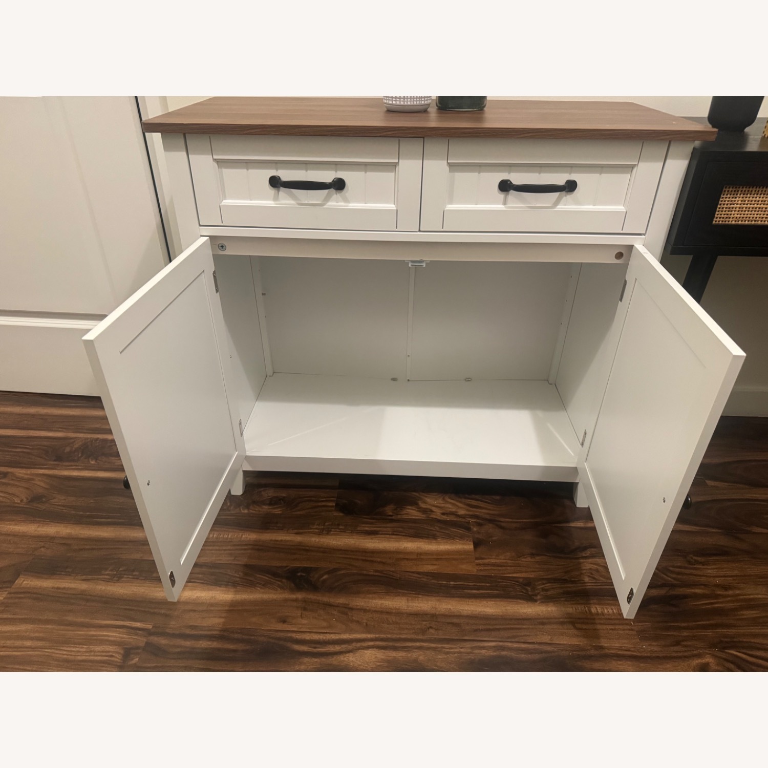 Amazon White Wood Bar Cart - image-5