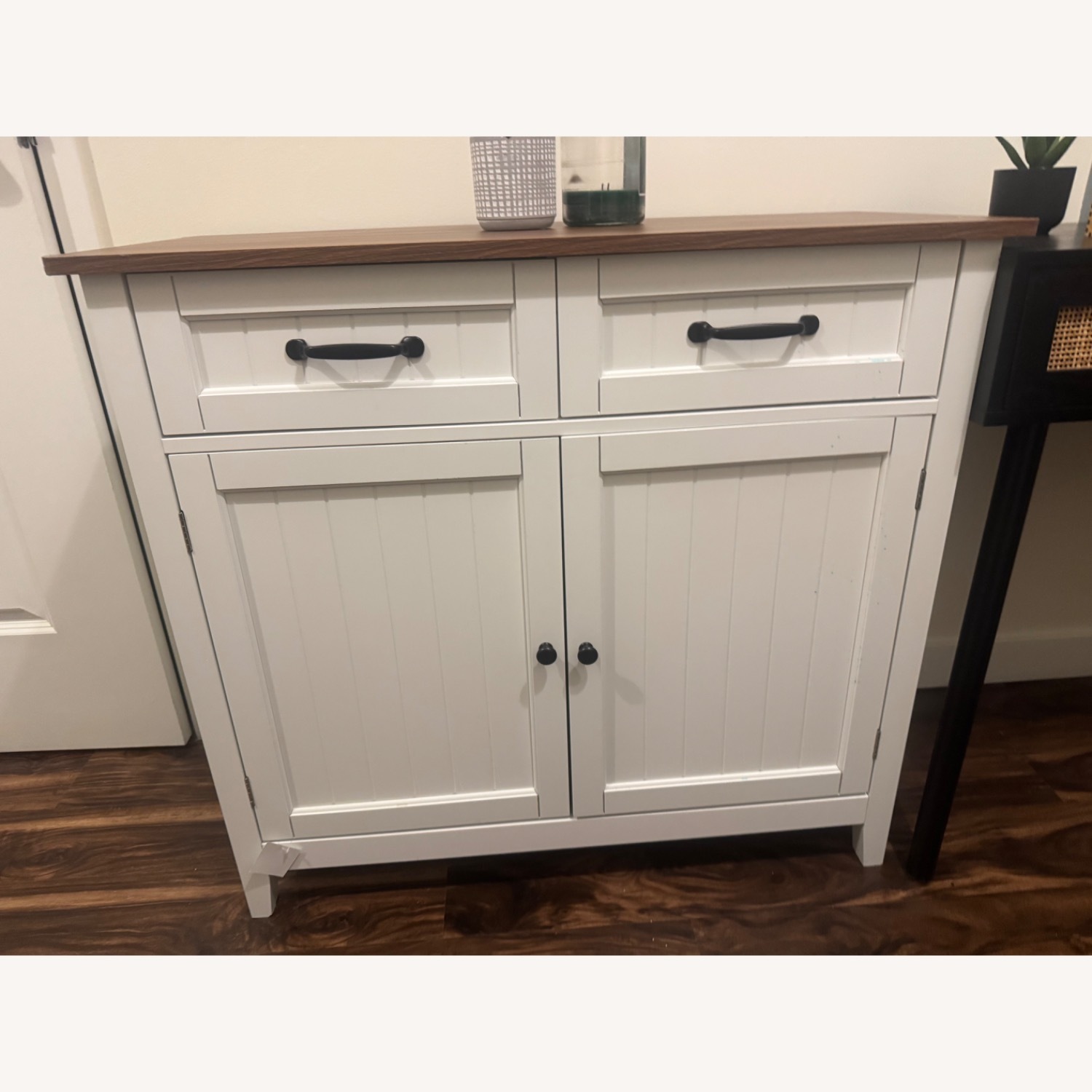 Amazon White Wood Bar Cart - image-2