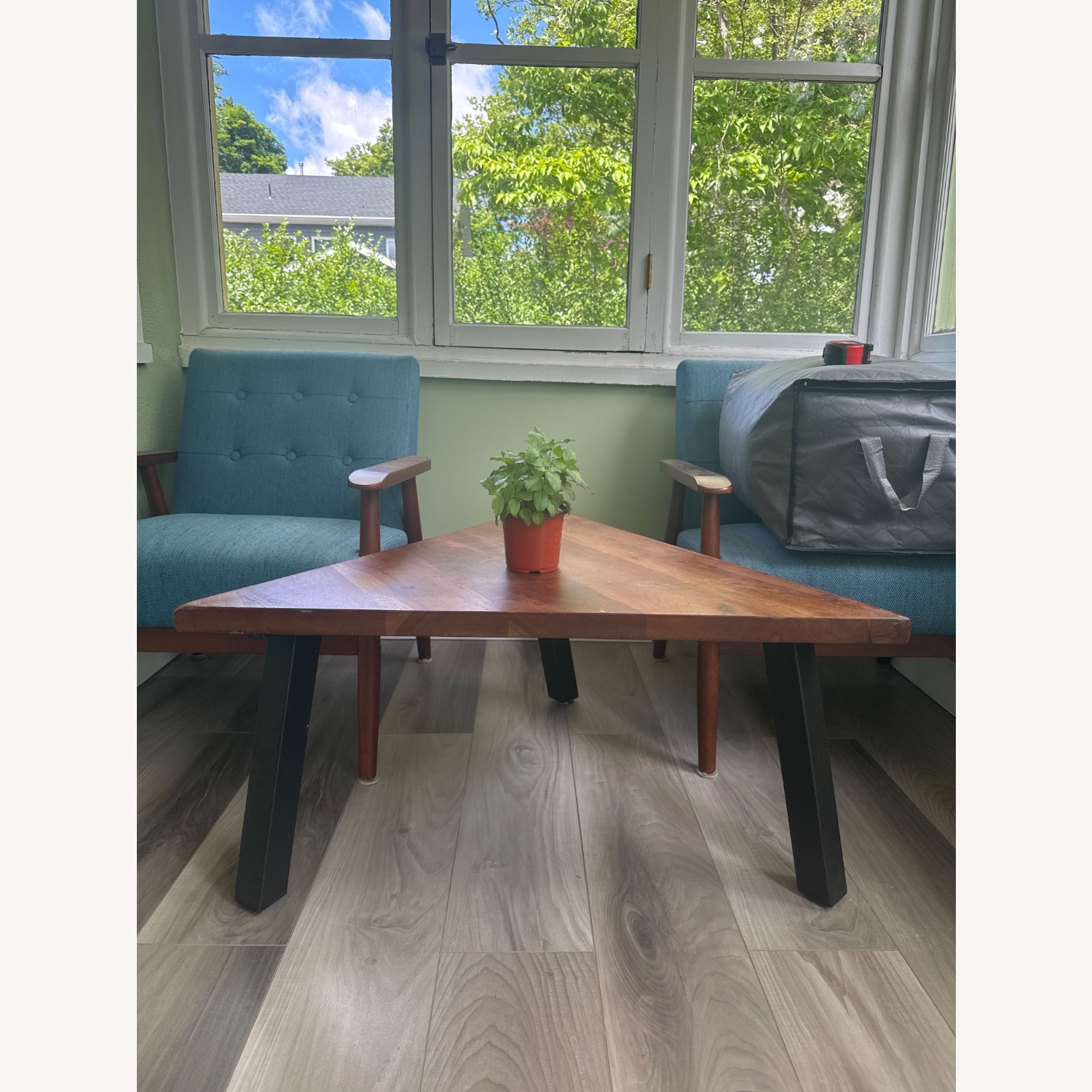 Dark Brown Wood Coffee Table - image-1