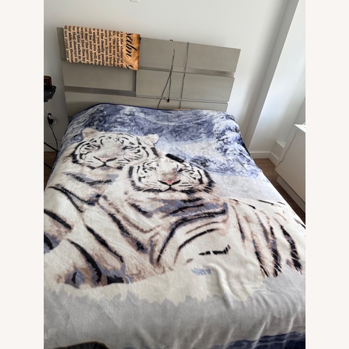 Used Alara Platform Bed Light Gray Wood Queen Bed for sale on AptDeco