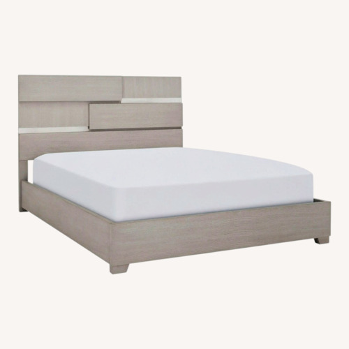 Used Alara Platform Bed Light Gray Wood Queen Bed for sale on AptDeco