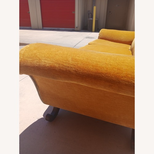 Used Vintage Gold Velvet  Victorian Style Sofa for sale on AptDeco