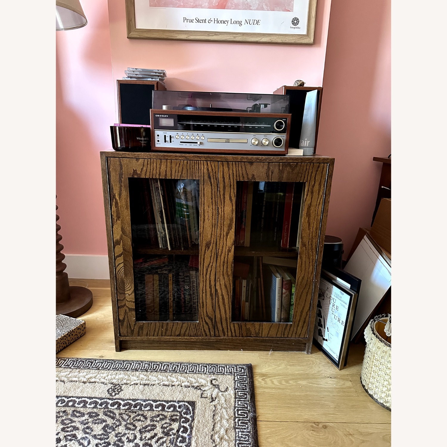 Antique Wooden Record Cabinet - image-10