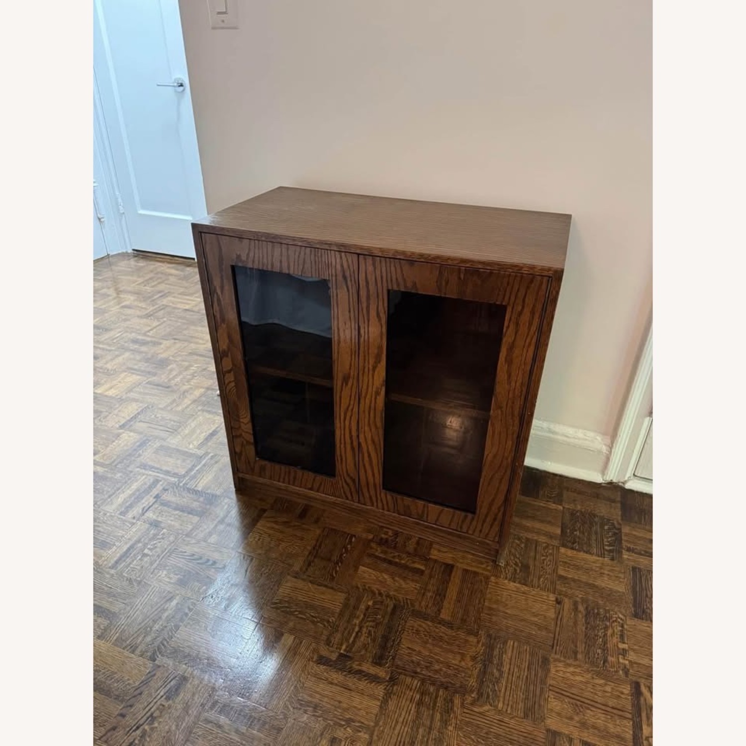 Antique Wooden Record Cabinet - image-1