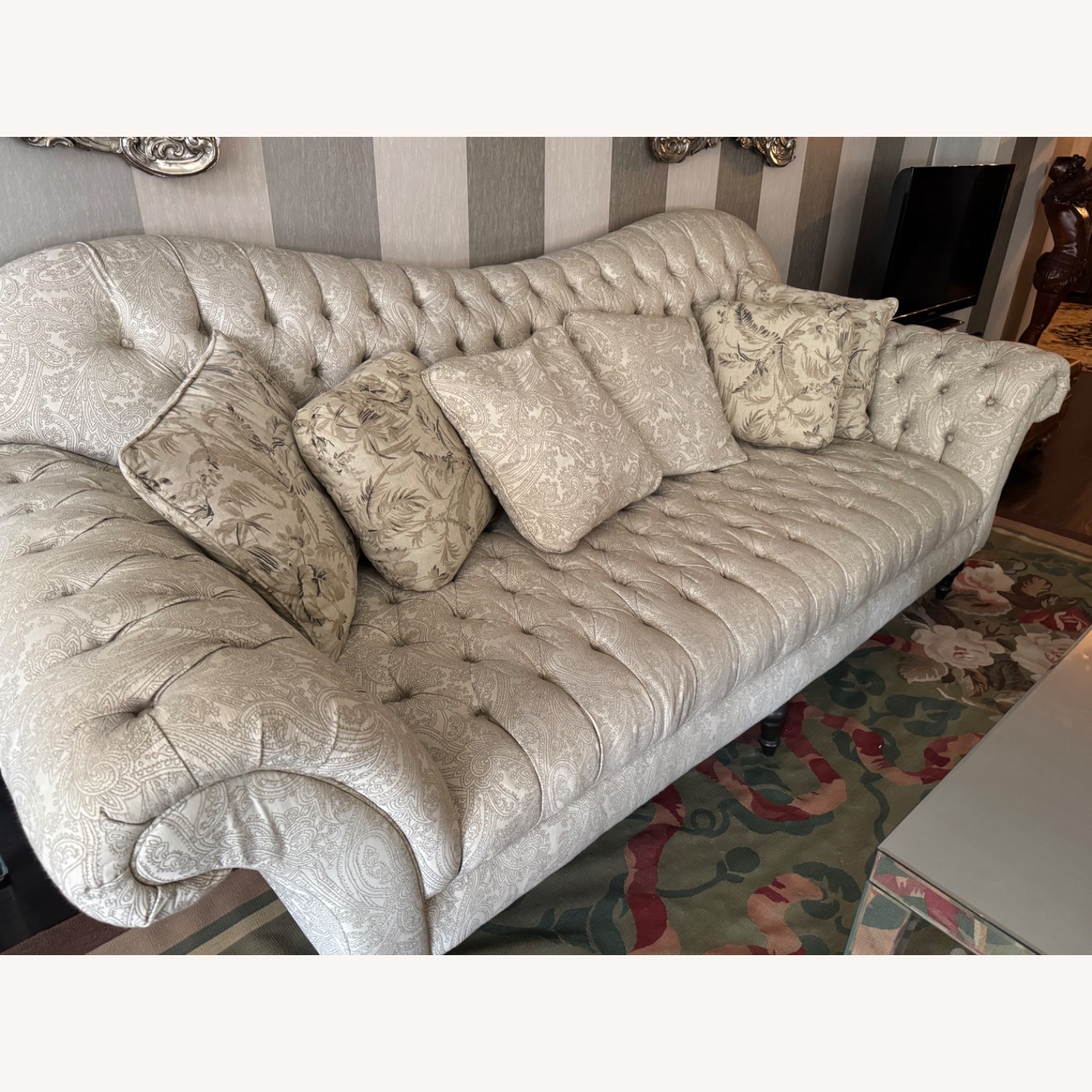 Ralph Lauren Light Gray Fabric 3+ Seater Sofa - image-8