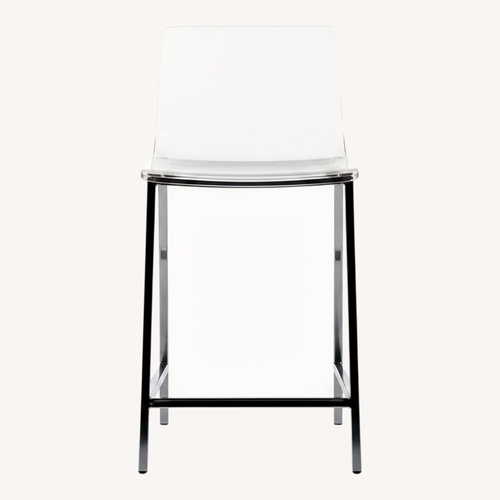 Used CB2 Vapor Transparent Metal Stools for sale on AptDeco