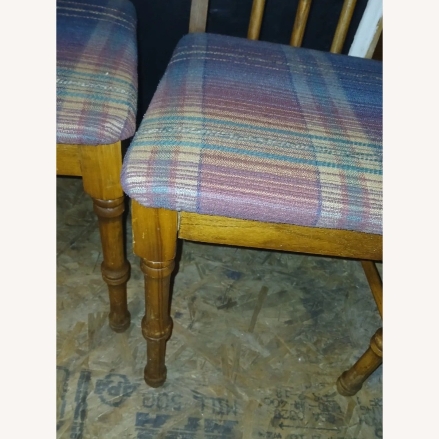  Vintage Oak Finish Dining Chairs - image-3