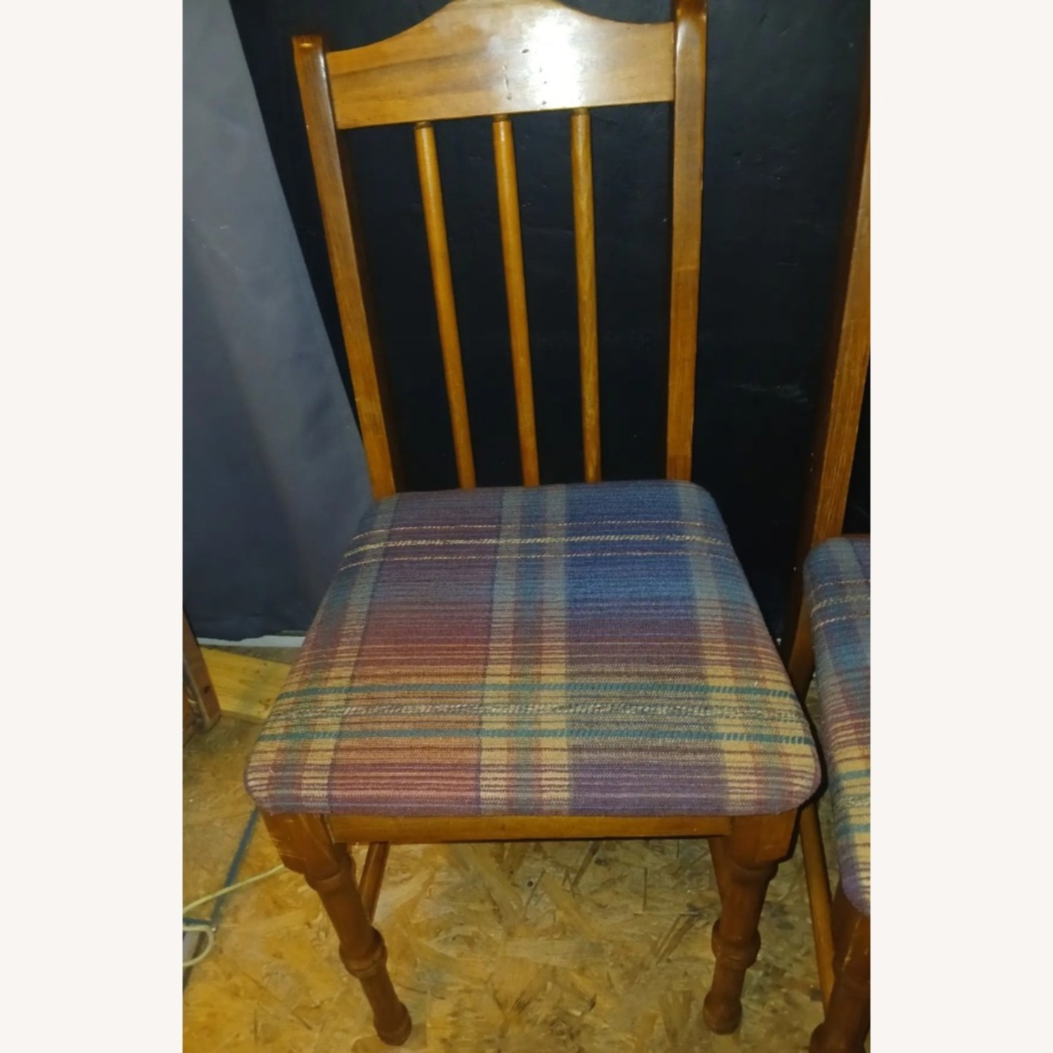  Vintage Oak Finish Dining Chairs - image-5
