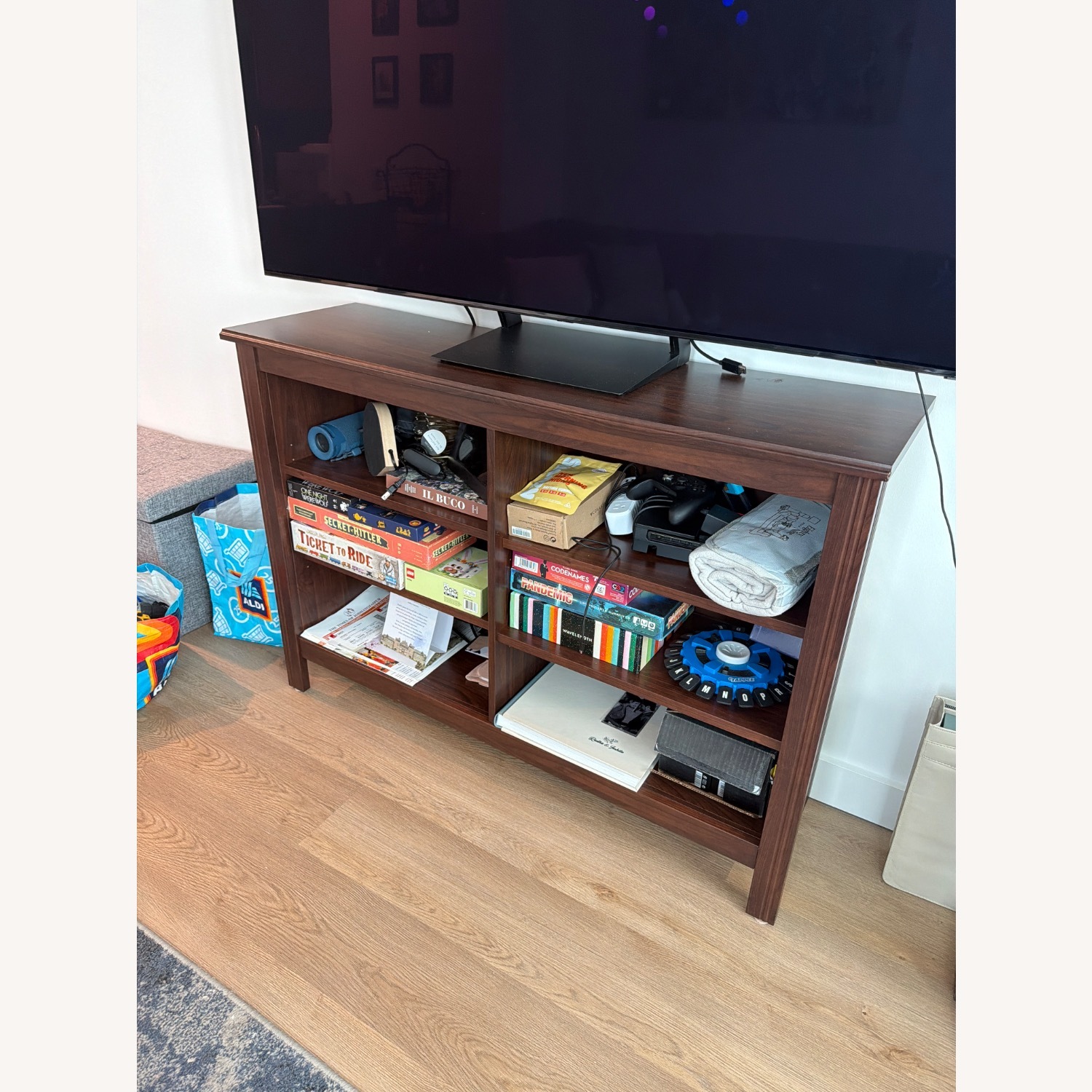 Dark Brown Media Console (Wood) - image-5