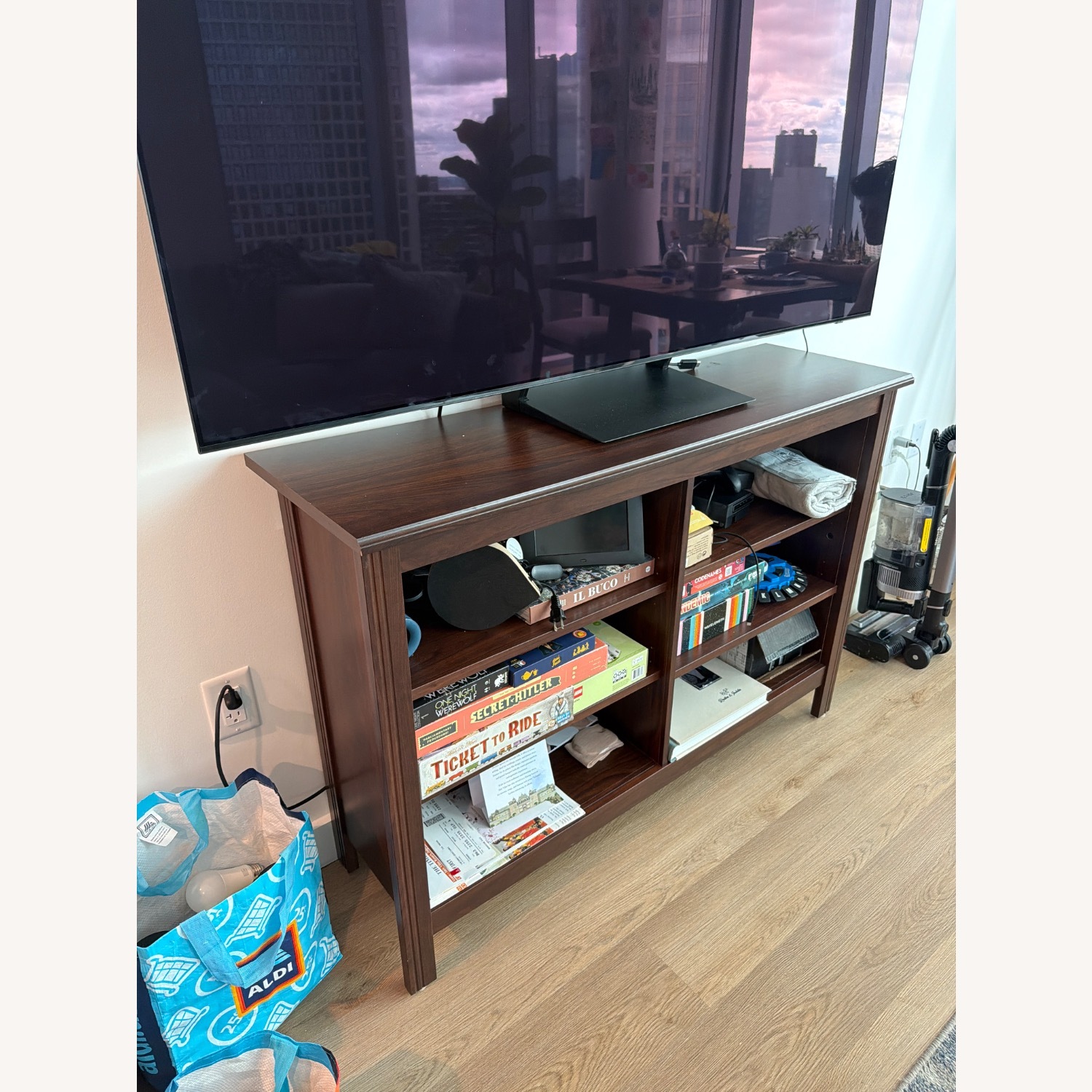 Dark Brown Media Console (Wood) - image-2
