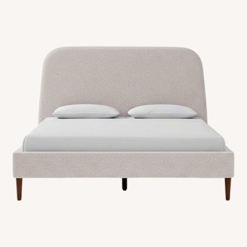 Used West Elm Camila Light Gray Fabric Queen Bed for sale on AptDeco