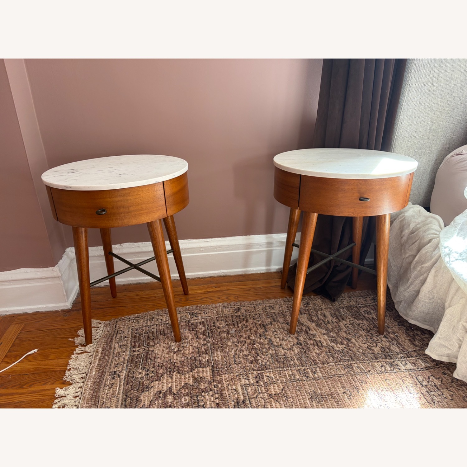 West Elm Penelope Dark Brown Wood Nightstand - image-1