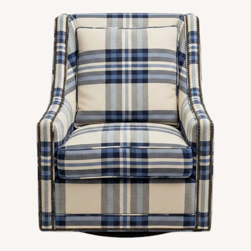 Used Plaid Swivel Lounge Chair for sale on AptDeco