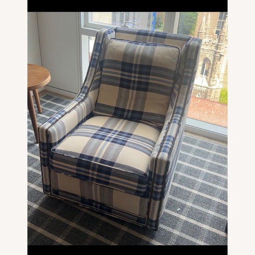 Used Plaid Swivel Lounge Chair for sale on AptDeco