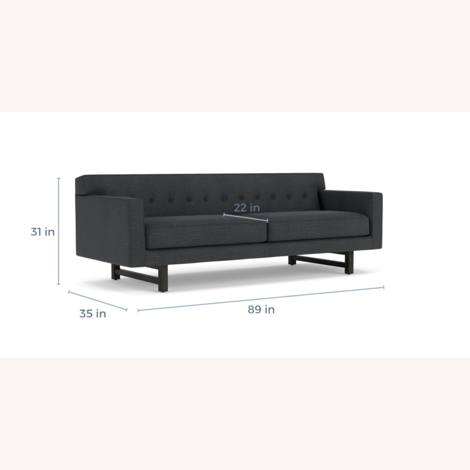 Room & Board Dark Gray Fabric 3+ Seater Sofa - image-4