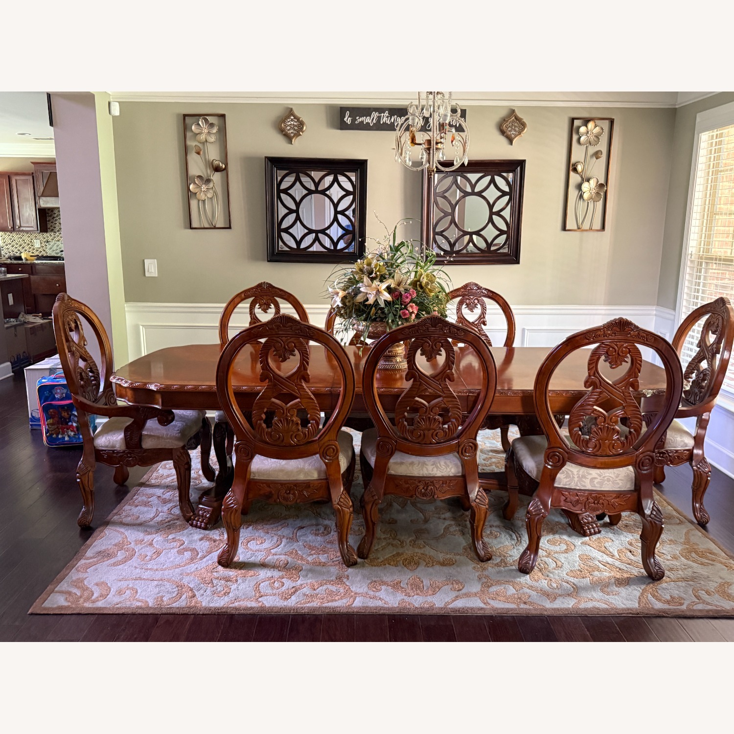 Ashley Furniture Dark Brown Wood Dining Table - image-4