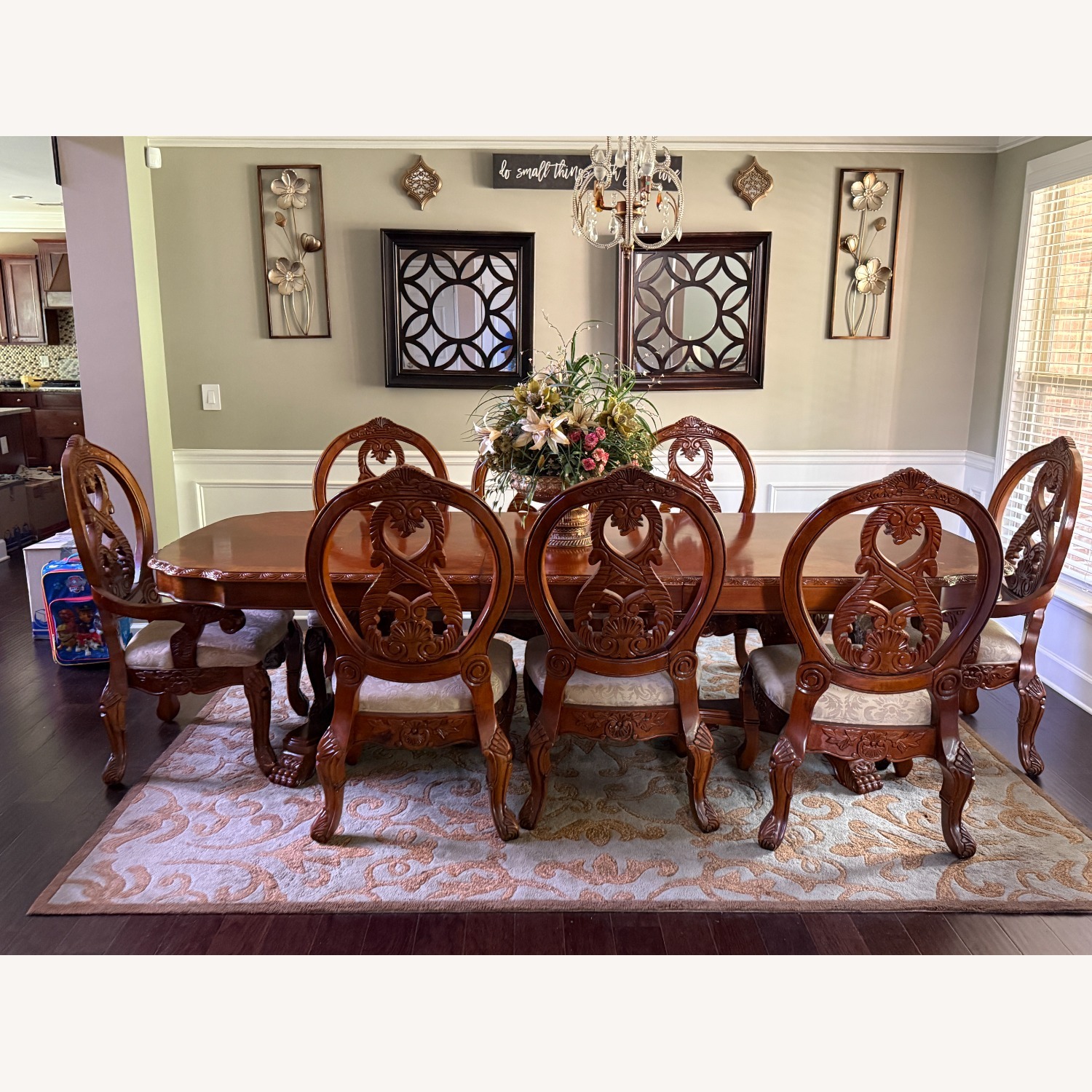 Ashley Furniture Dark Brown Wood Dining Table - image-3