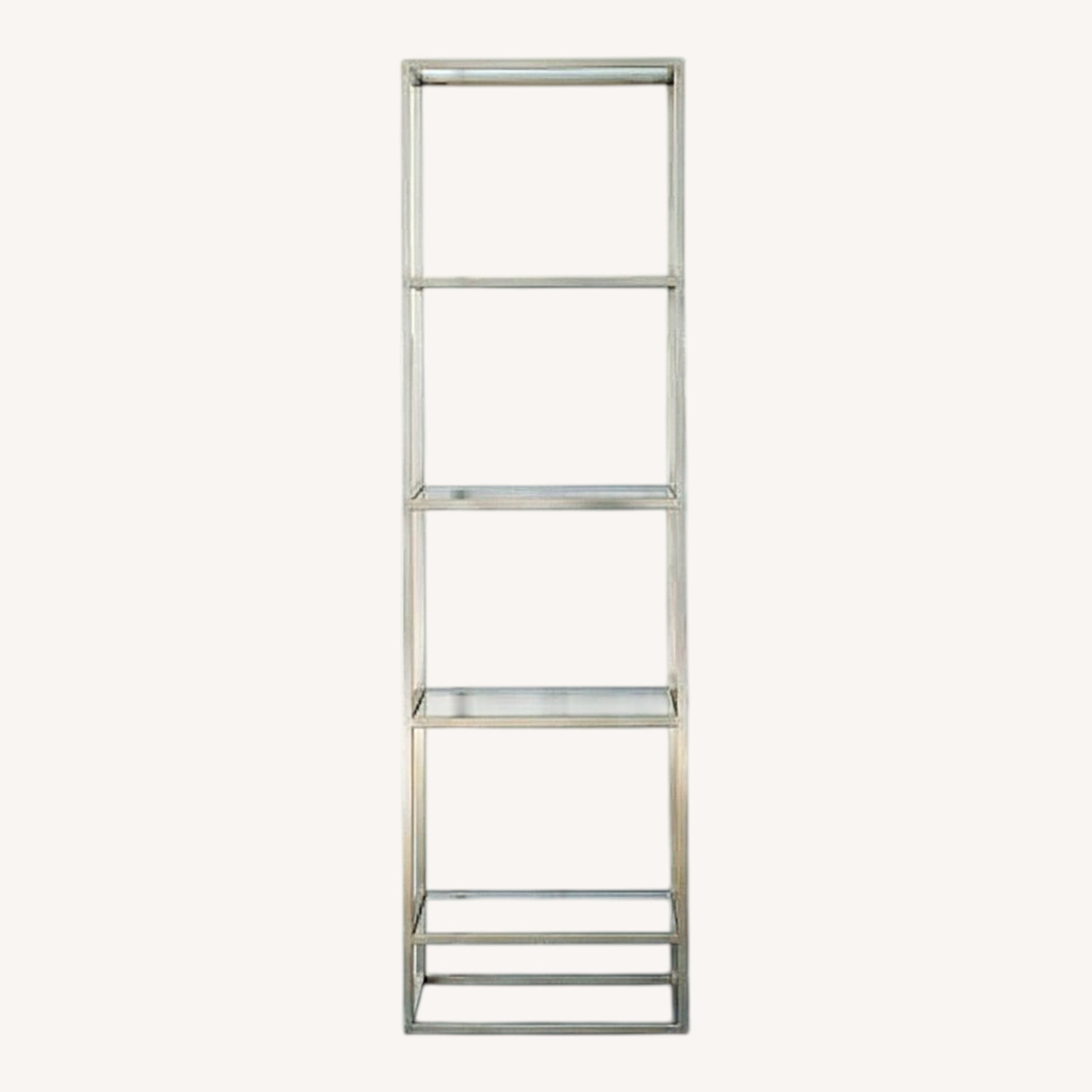 West Elm Narrow Silver Metal Bookcase - image-0