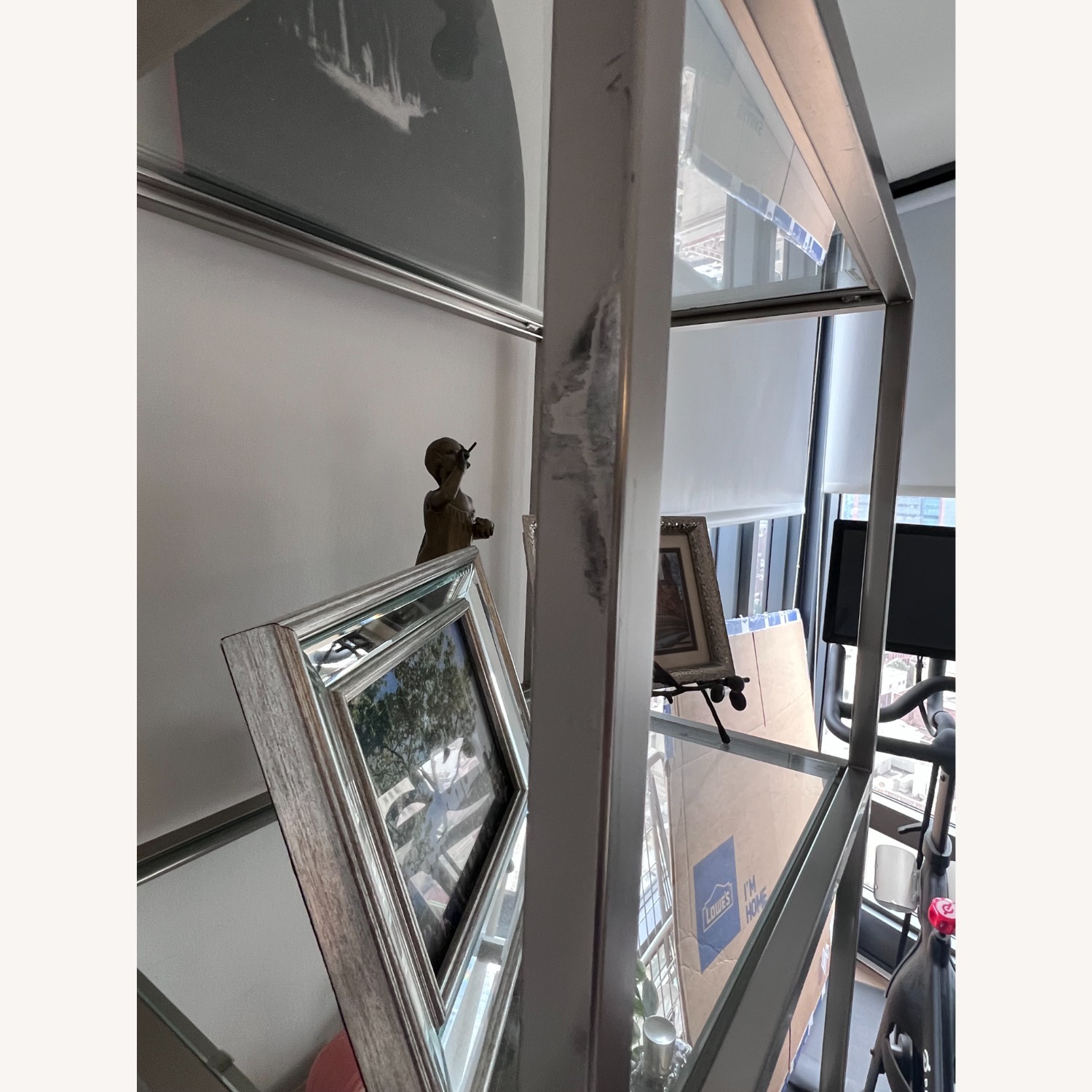 West Elm Narrow Silver Metal Bookcase - image-5