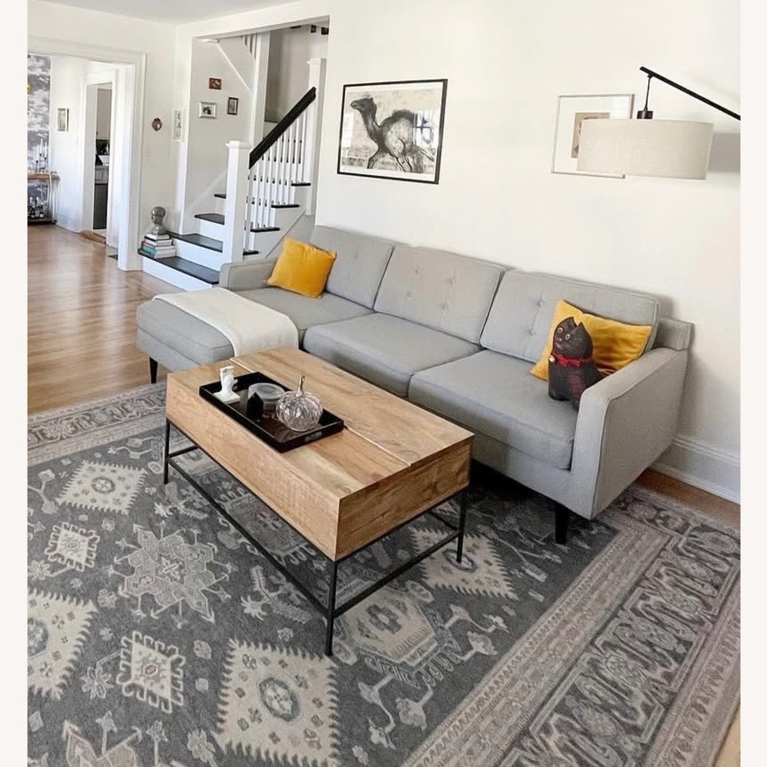 West Elm Drake Light Gray Fabric 3+ Seater Sofa - image-4
