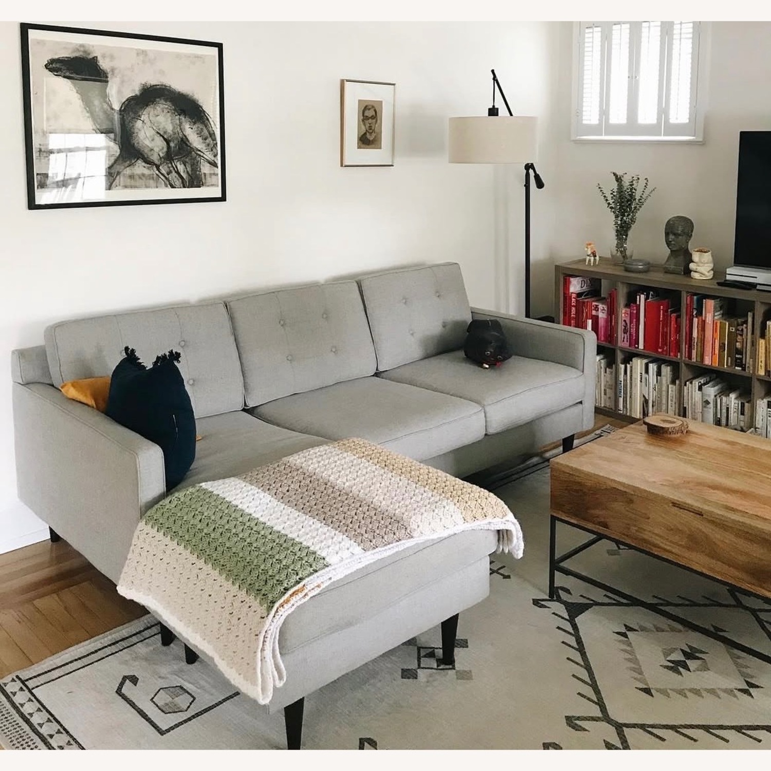 West Elm Drake Light Gray Fabric 3+ Seater Sofa - image-5