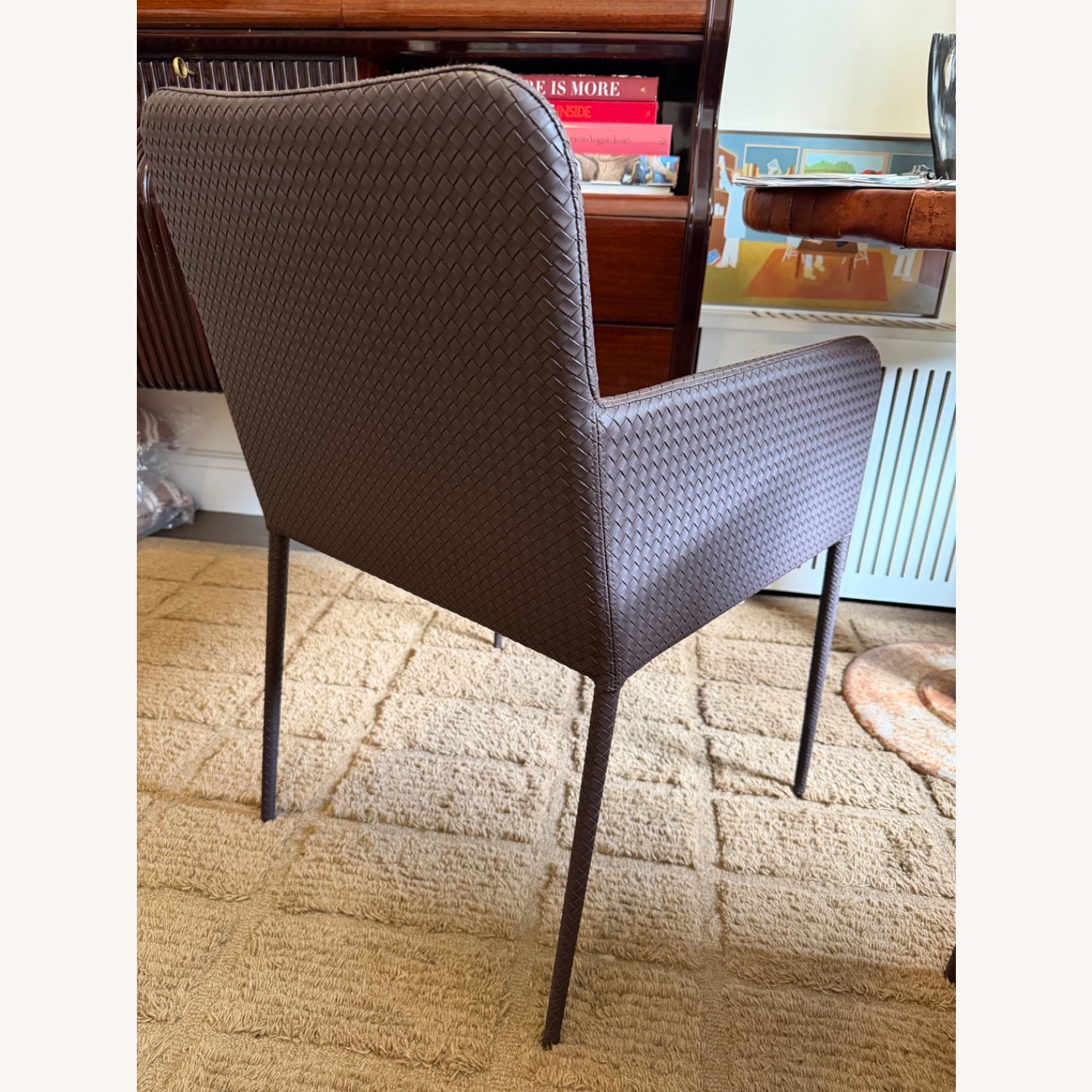CB2 Duke Vegan Leather Dining Armchairs - image-3