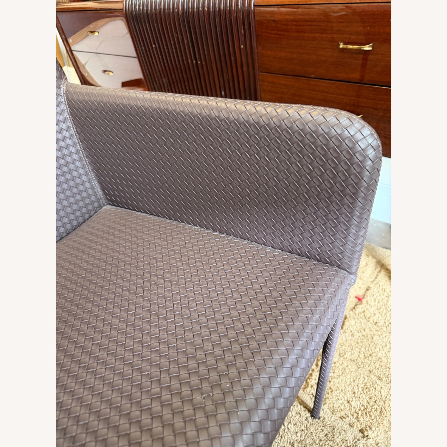 CB2 Duke Vegan Leather Dining Armchairs - image-6